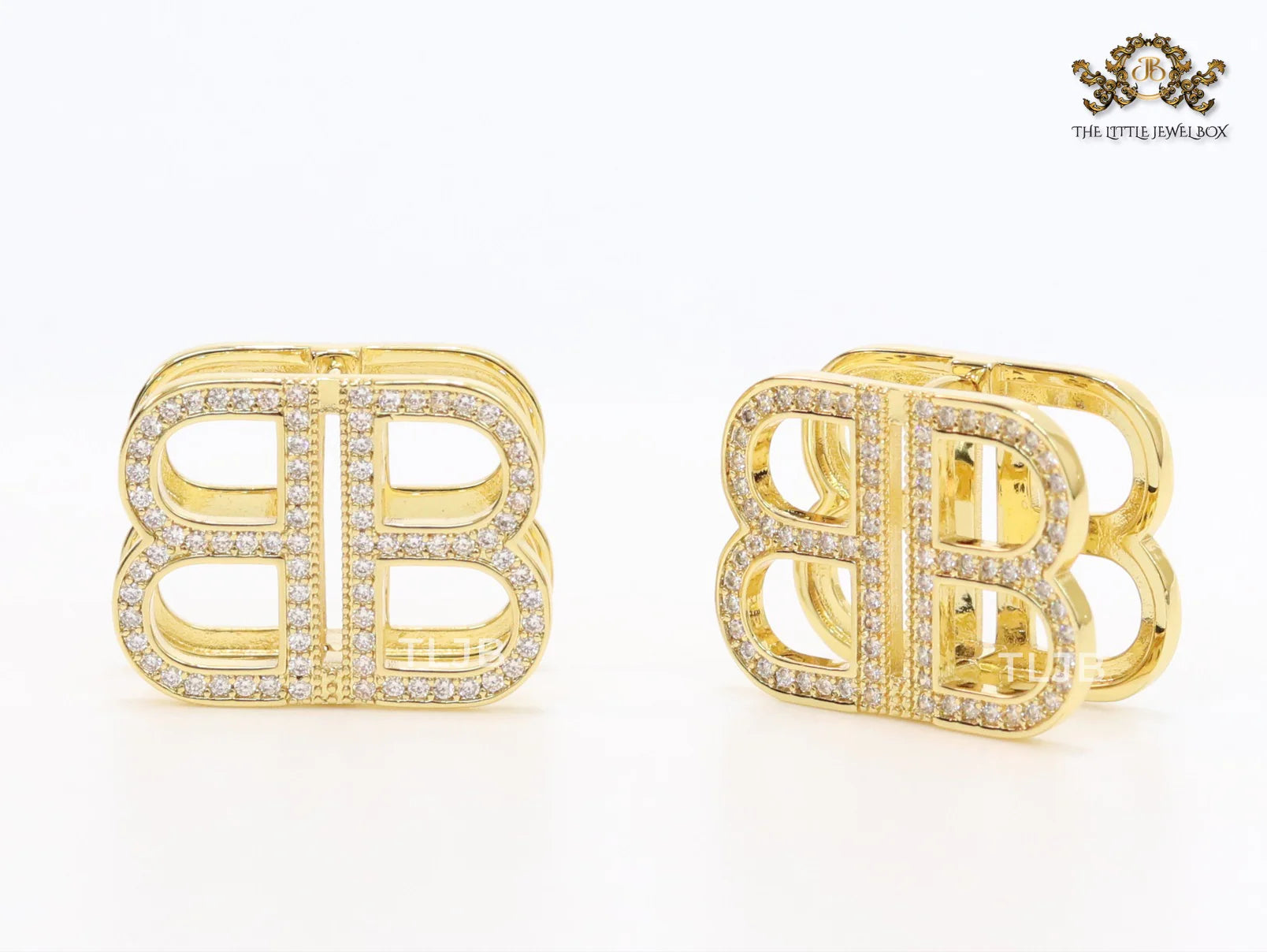 Double B CZ gold studs