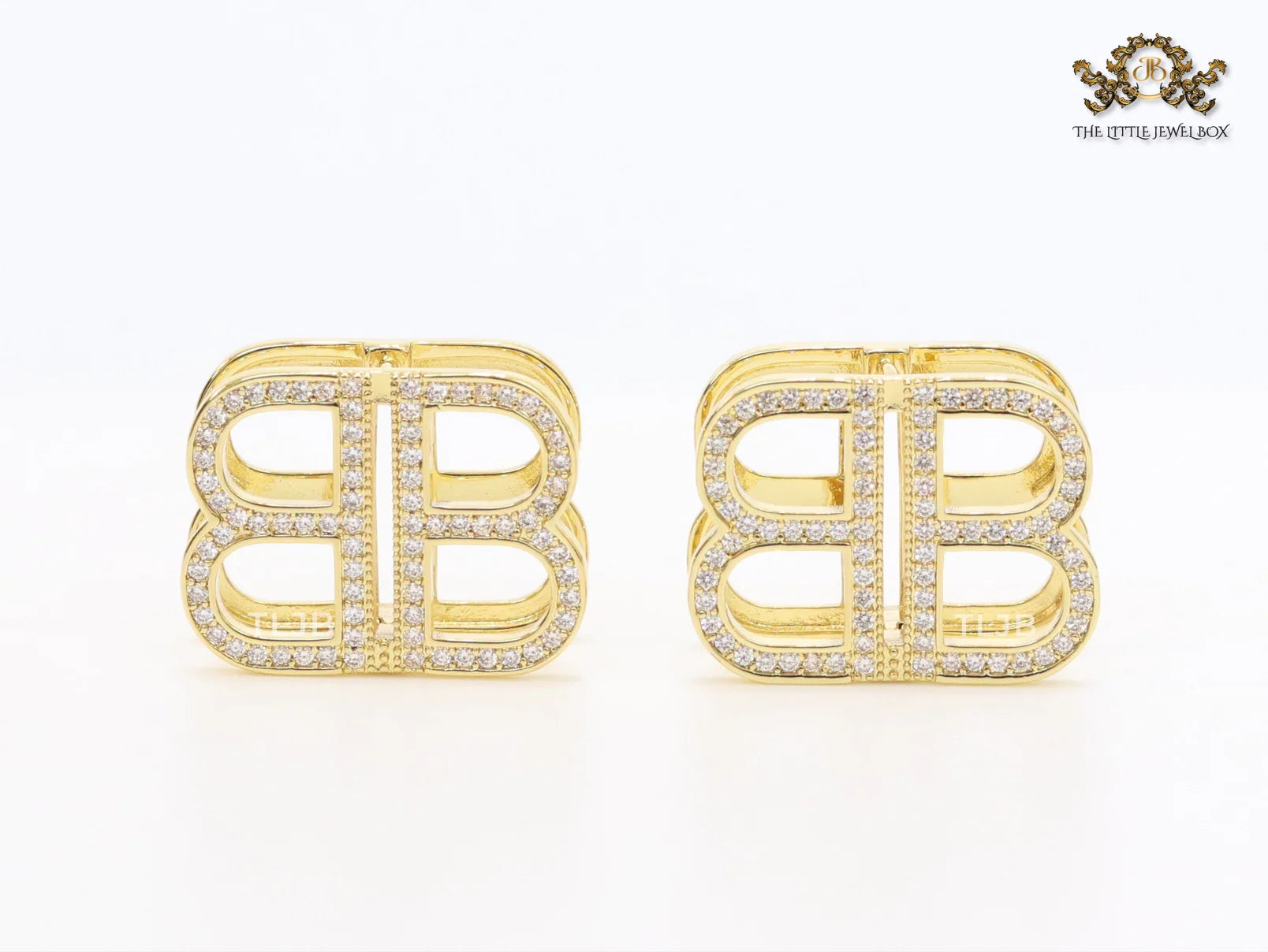 Double B CZ gold studs