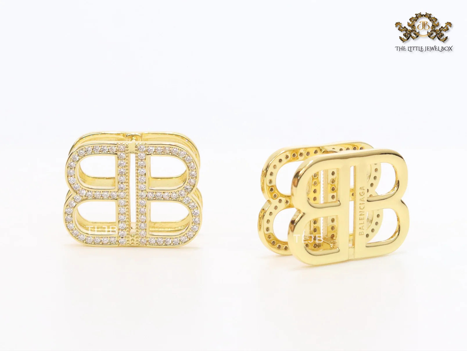 Double B CZ gold studs