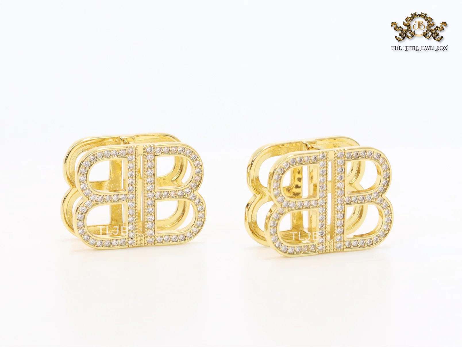 Double B CZ gold studs