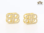 Double B CZ gold studs