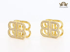 Double B CZ gold studs