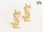 Alphabet Y gold earrings