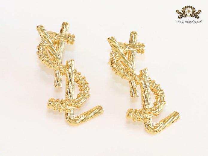 Alphabet Y gold earrings