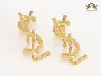 Alphabet Y gold earrings