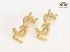 Alphabet Y gold earrings