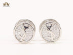 Alphabet Y & L small platinum plated CZ studs