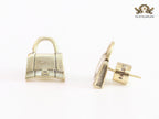 Alphabet B bag studs in platinum finish
