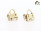 Alphabet B bag studs in platinum finish