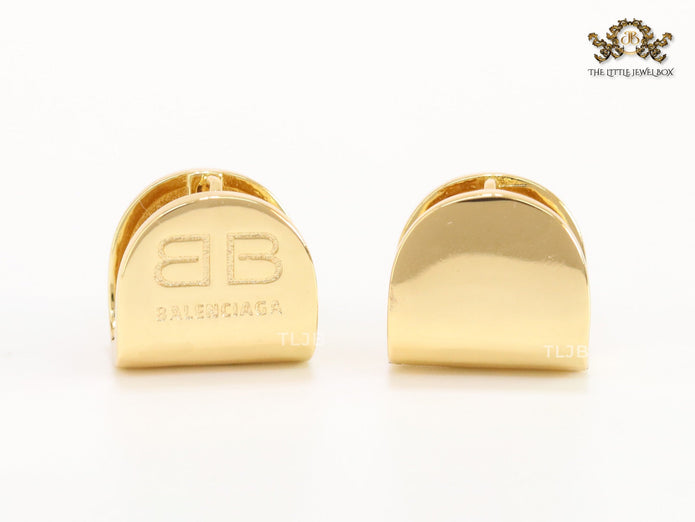 Gold double B studs