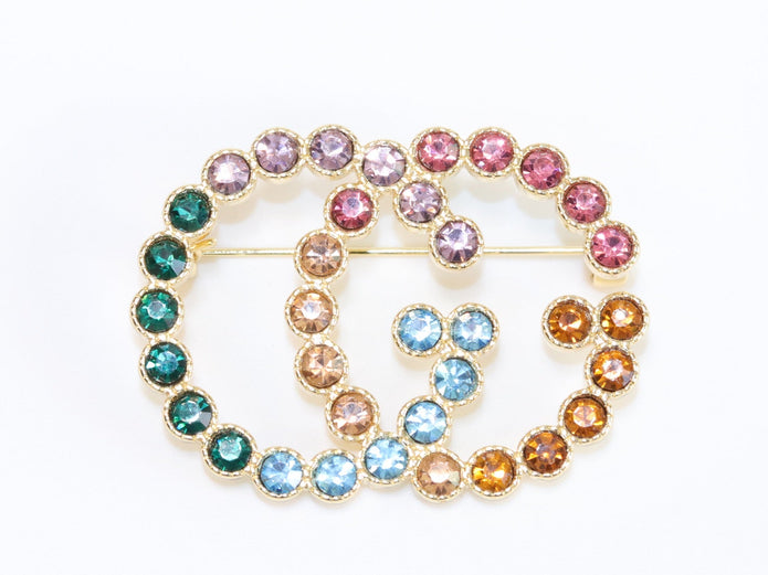 Large Double G colorful brooch