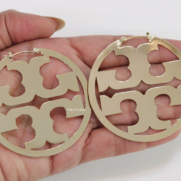 Designer gold plated hoop earrings