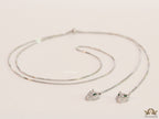 Platinum plated knot necklace with twin cz panther pendants