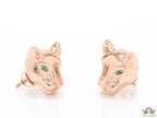 Rose gold panther face studs