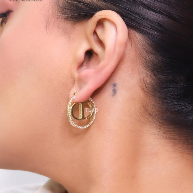 Alphabet CD with cz hoops 24 mm