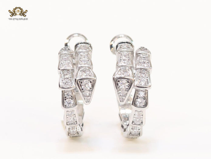 Silver plated serpentine hoops
