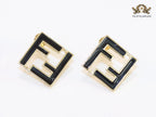 Black Double F gold studs