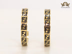 Black Double F gold hoops