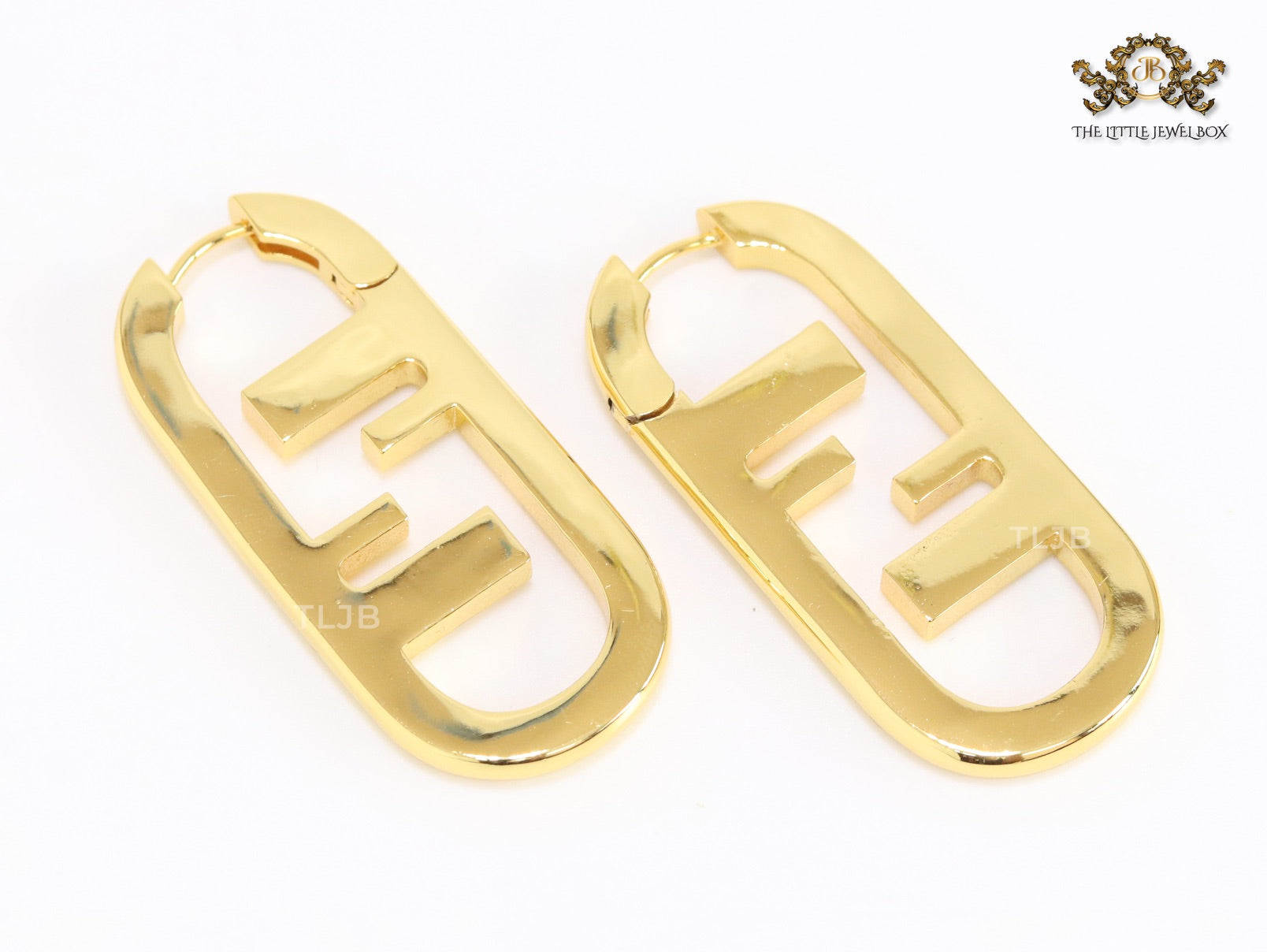 Double F gold Hoops