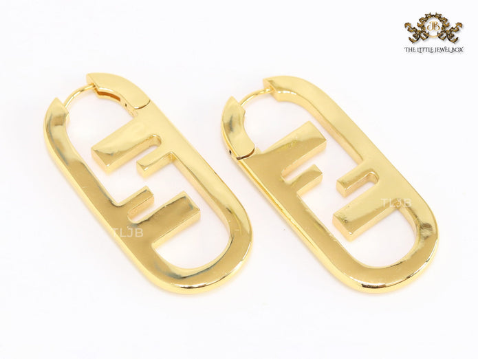 Double F gold Hoops