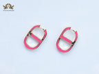 Alphabet CD pink enamel earrings