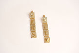 Alphabet V Signature Danglers in CZ | Luxury Drop Earrings