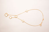 Alphabet VCA 5 Petal Gold Chain in Black | Clover Charm Necklace
