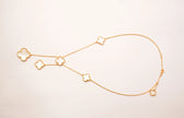 Alphabet VCA 5 Petal Gold Chain in White MOP Clover Charm Necklace