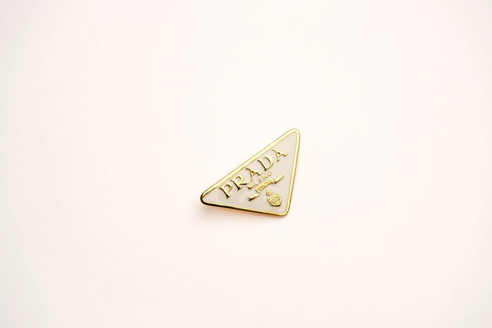 Alphabet P Cream Enamel Gold Plated Brooch | Statement Letter Pin for Women