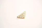 Alphabet P Cream Enamel Gold Plated Brooch | Statement Letter Pin for Women