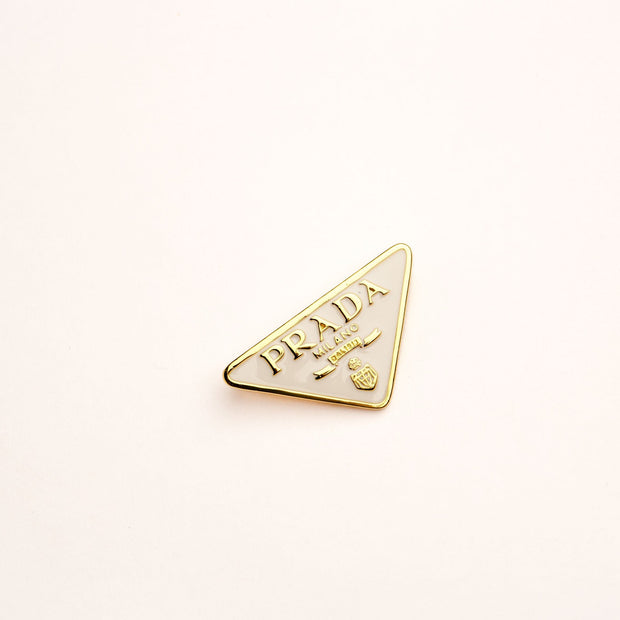 Alphabet P Cream Enamel Gold Plated Brooch | Statement Letter Pin for Women
