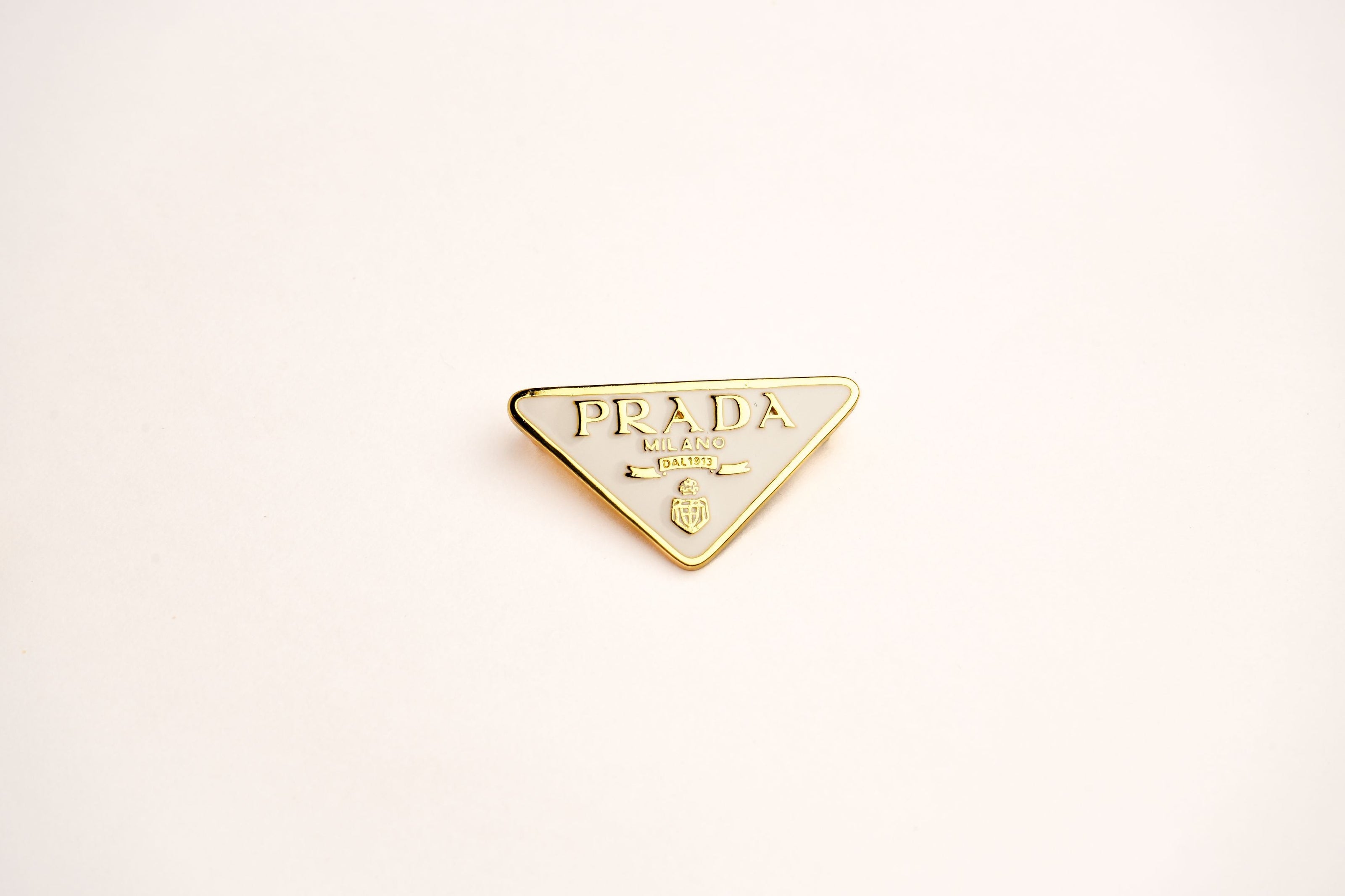 Alphabet P Cream Enamel Gold Plated Brooch | Statement Letter Pin for Women