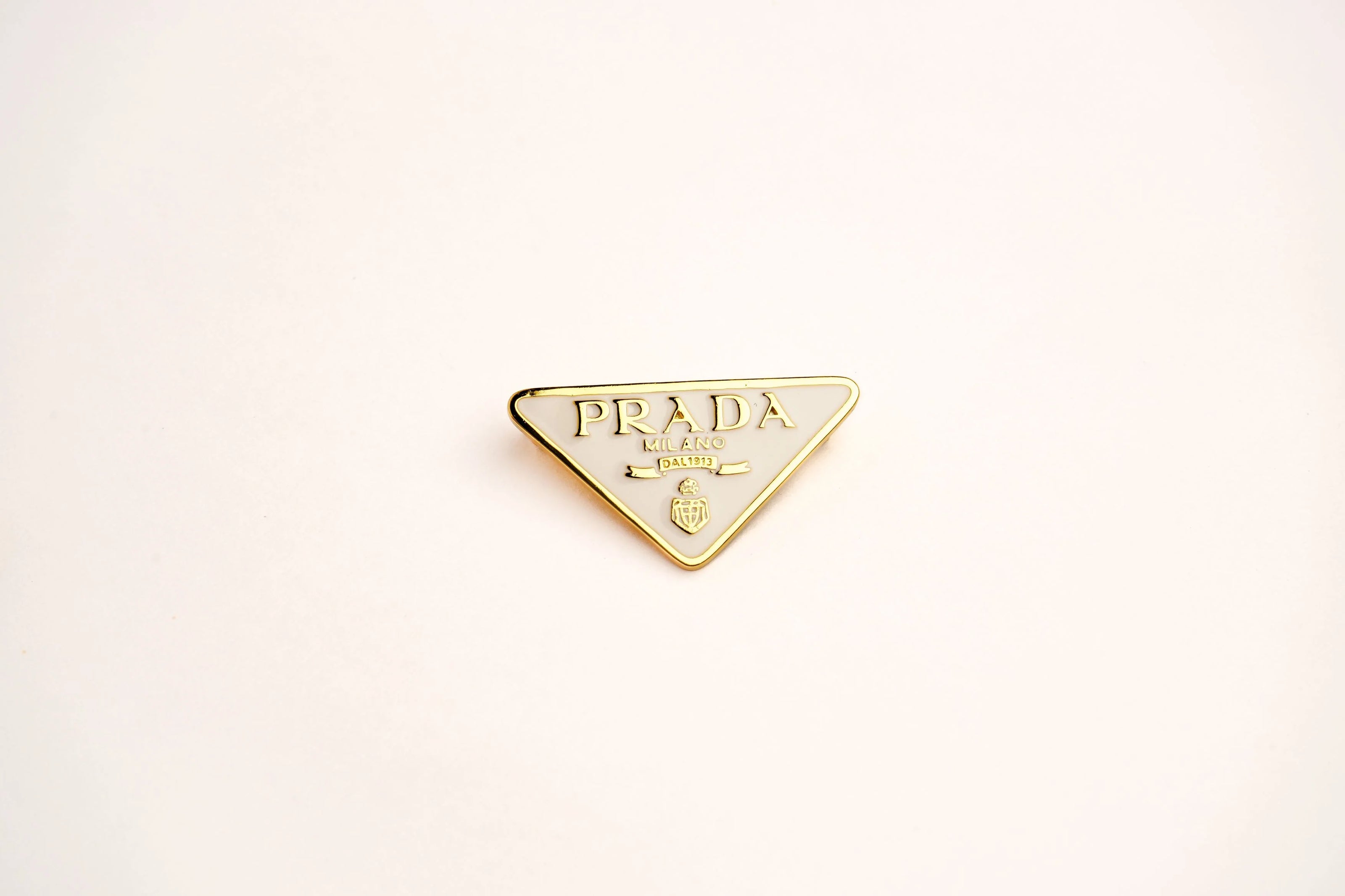 Alphabet P Cream Enamel Gold Plated Brooch | Statement Letter Pin for Women