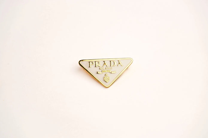 Alphabet P Cream Enamel Gold Plated Brooch | Statement Letter Pin for Women