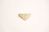 Alphabet P Cream Enamel Gold Plated Brooch | Statement Letter Pin for Women