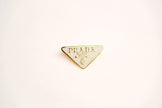 Alphabet P Cream Enamel Gold Plated Brooch | Statement Letter Pin for Women