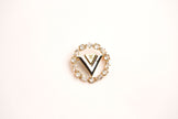 Alphabet L V Gold Plated Brooch with CZ | Luxury Letter Pin Fashion Jewelry