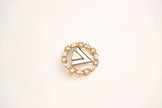 Alphabet L V Gold Plated Brooch with CZ | Luxury Letter Pin Fashion Jewelry
