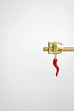Alphabet DG Red Chilly Studs in Gold | Fun Fashion Earrings