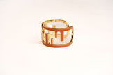 Alphabet F Broad Enamel Cuff Bracelet | Bold Fashion Statement Jewelry