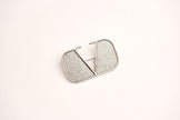 Alphabet V Platinum Plated Brooch with CZ Stones | Elegant Letter Pin