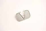 Alphabet V Platinum Plated Brooch with CZ Stones | Elegant Letter Pin