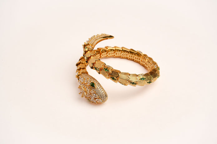 Alphabet BVL Snake Head Bracelet in Gold Plating | Luxury Designer Inspired