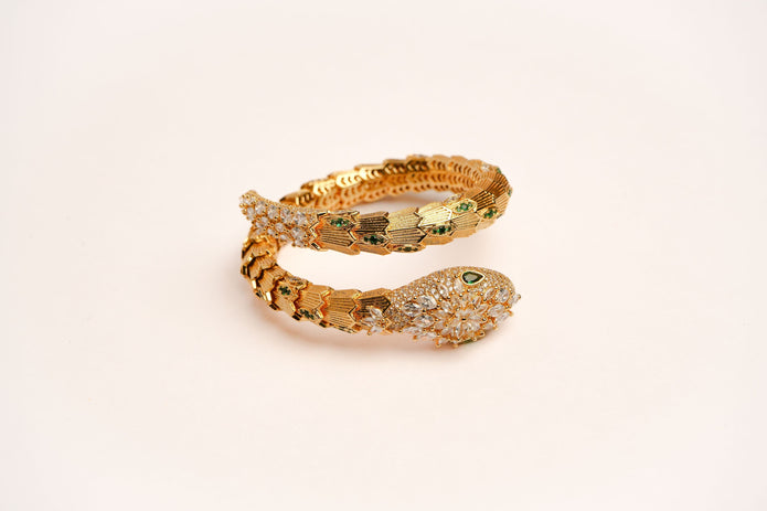 Alphabet BVL Snake Head Bracelet in Gold Plating | Luxury Designer Inspired