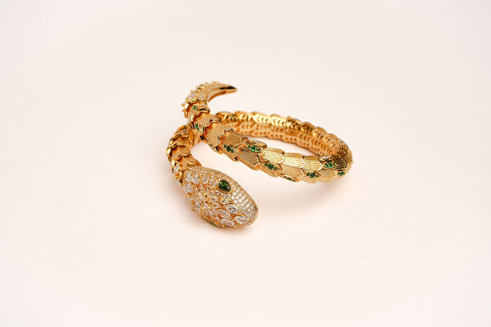 Alphabet BVL Snake Head Bracelet in Gold Plating | Luxury Designer Inspired