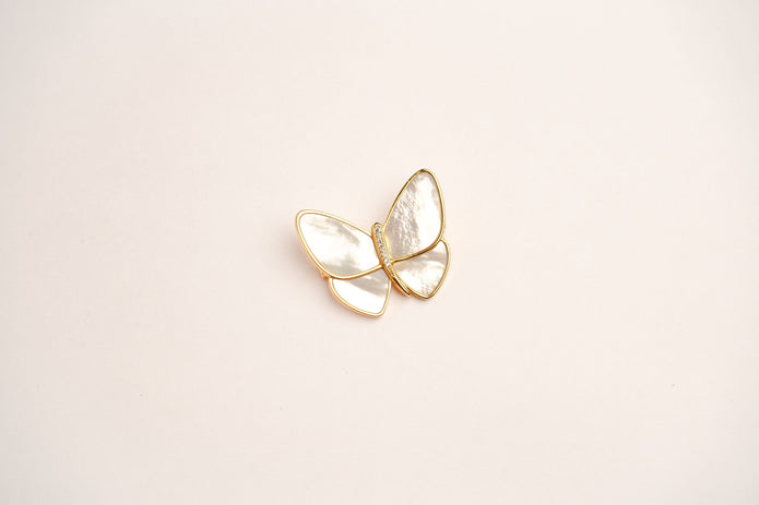 Alphabet VCA MOP Butterfly Brooch | Mother of Pearl Designer Fashion Pin