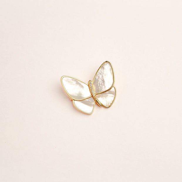 Alphabet VCA MOP Butterfly Brooch | Mother of Pearl Designer Fashion Pin
