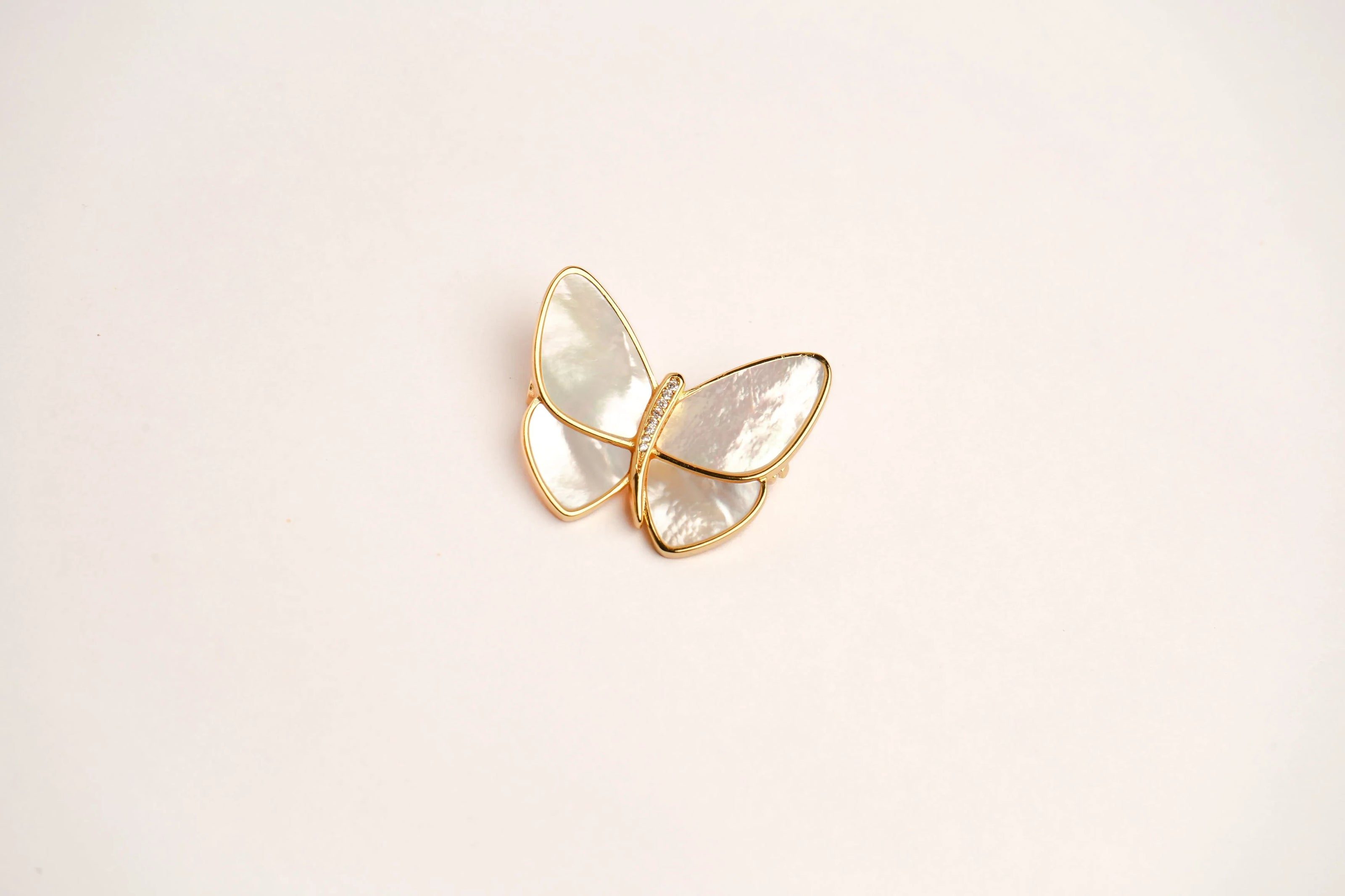 Alphabet VCA MOP Butterfly Brooch | Mother of Pearl Designer Fashion Pin