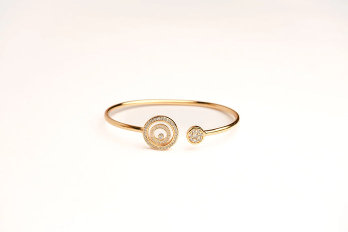 Alphabet CHPRD Gold Safety Pin CZ Bracelet | Statement Fashion Jewelry