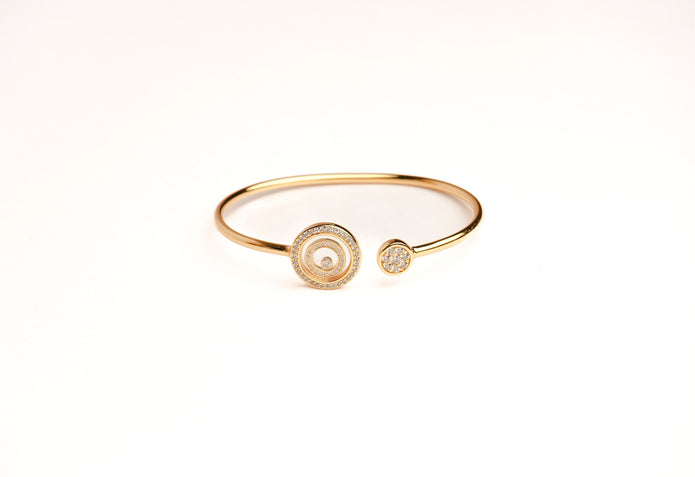 Alphabet CHPRD Gold Safety Pin CZ Bracelet | Statement Fashion Jewelry